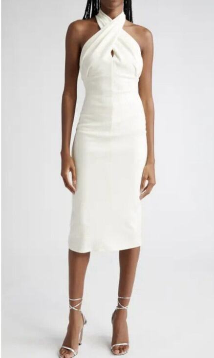 Alice + Olivia Dresses & Skirts - ALICE + OLIVIA Suellen Wool Cream Ecru Halter Neck Maxi Dress Size 4 MSRP $624.0